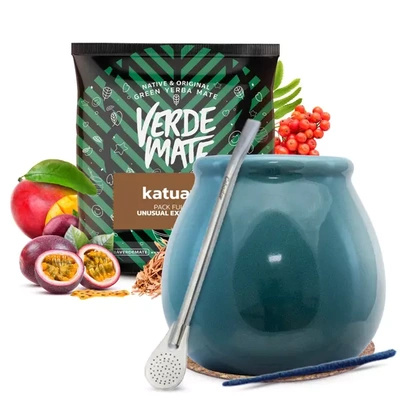 Verde Mate Tee Set Keramik Kalebasse Bombilla