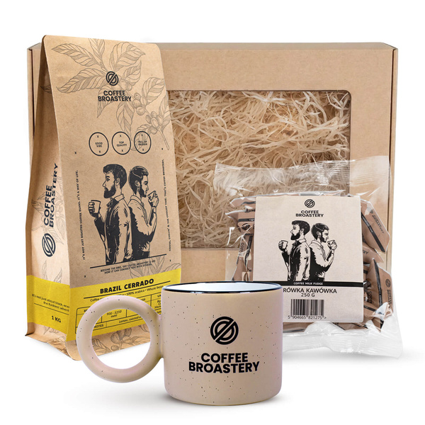 Bro Coffee Roastery Geschenkset: Brazil Cerrado Kaffee + Kaffee-Milchkaramellen + Becher