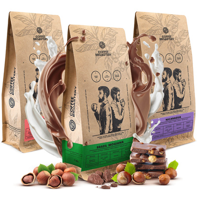 Kaffee-Set Bro Coffee Roastery Costa Rica San Rafael + Nicaragua Colibrí Azul + Brazil Samba 3x1kg (3kg)