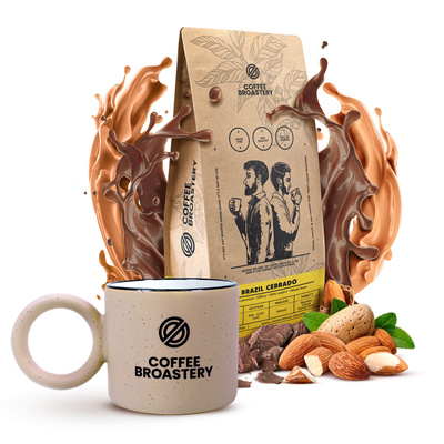 Bro Coffee Roastery Set: Brazil Cerrado Kaffee + Becher