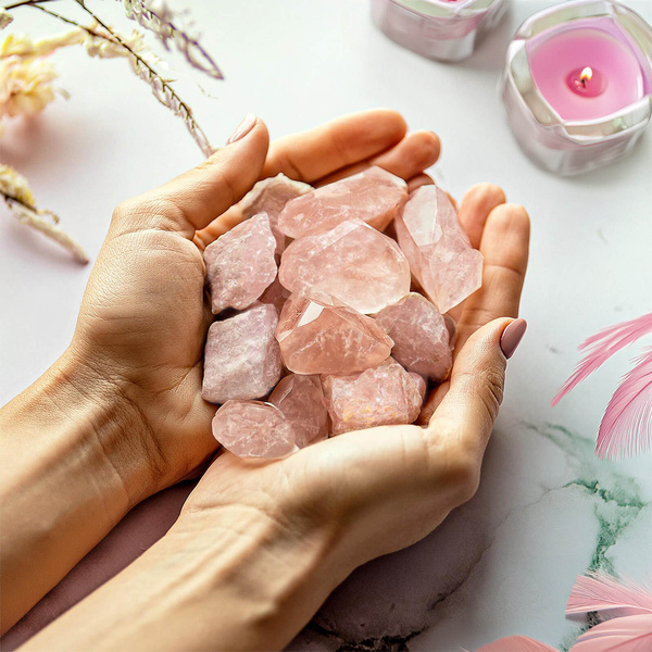 Rosenquarz (Rohstein) 1 Stk.