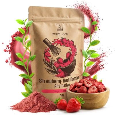 Mary Rose – Red Matcha Alternative – Erdbeere (Pulver) 50 g
