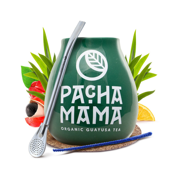 Set Mate Becher + Bombilla 19cm Yerba Mate Guayusa