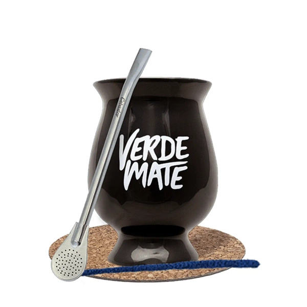 Starter Set Mate Becher/ Mate Becher + Bombilla 19cm Yerba Mate