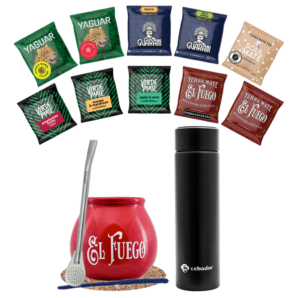 Mate Tee Set 500g Mate Becher 10x50g Thermosflasche