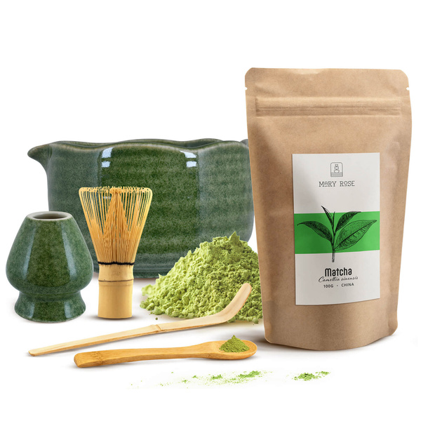 Matcha-Tee-Aufbrühset: Matcha 100g + Zubehör