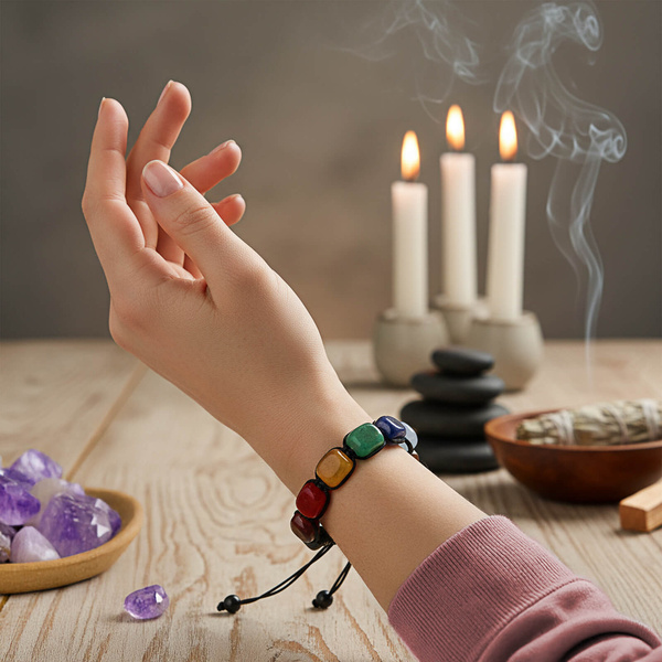 Armband „Sieben Chakren“ – am Band