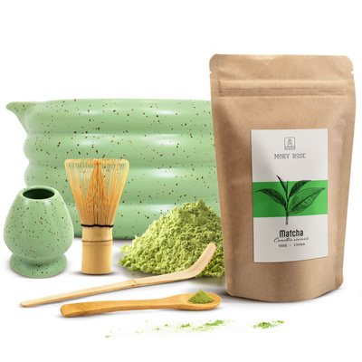 Matcha-Tee-Aufbrühset: Matcha 100g + Zubehör