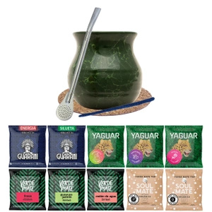 Mate Tee Set Verde Mate Green Mate Becher 10x50g  