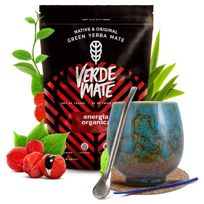 Mate Tee Set Verde Mate 400g 0,4kg Kalebasse + Bombilla