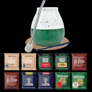 Mate Tee Set 10x50g Kalebasse + Bombilla