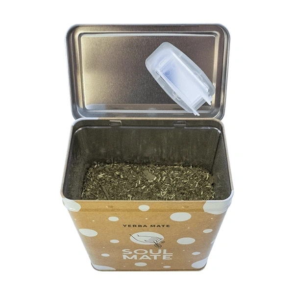 Yerbera – Metalldose + Soul Mate Orgánica Menta Limon 0,5 kg