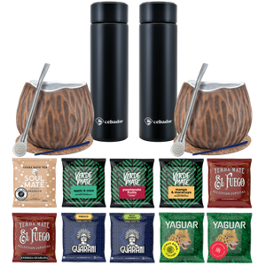 Yerba Mate Thermos Bombilla Set für zwei Personen 500g