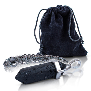 Anhänger mit Lavastein im Beutel + Kette