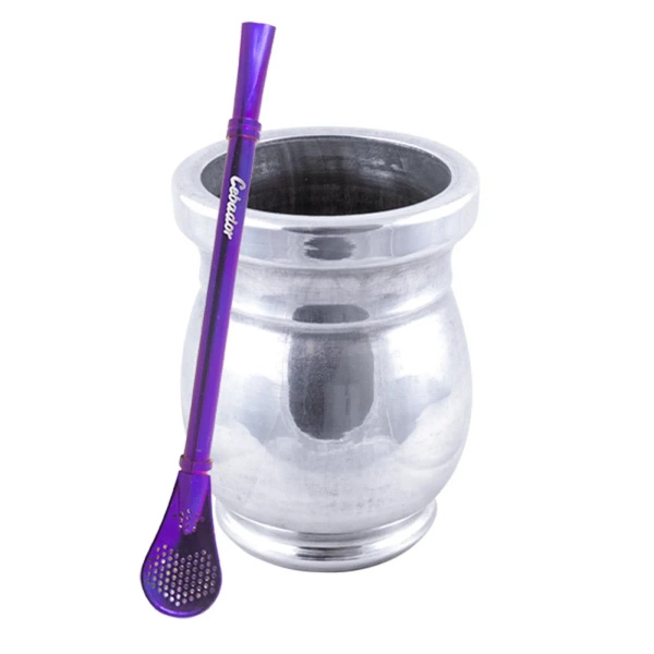 Palo Santo Mate Becher + Bombilla Gringo Violett