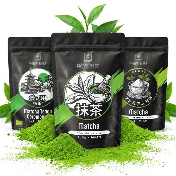 Set aus 3 japanischen Bio‑Matcha‑Tees: zeremoniell + Premium + kulinarisch