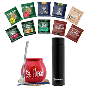Mate Tee Set 500g Mate Becher 10x50g Thermosflasche