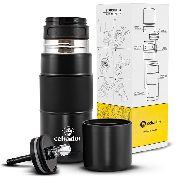 Geschenkset Mate Tee: Verde Mate Energía Guaraná 0,4kg + Yerbomos X + Kalebasse + Bombilla