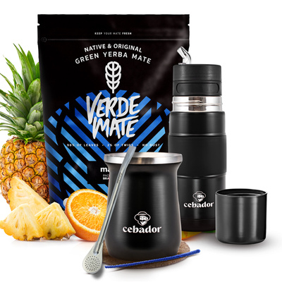 Mate Tee Set Verde Mate Mas IQ 500g 0,5kg Yerbomos + TermoMate + Bombilla