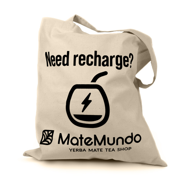 Tasche mit MateMundo-Logo - "Need recharge?"