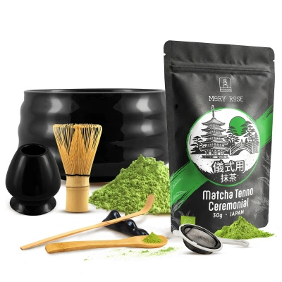 Zeremonielles Set zur Zubereitung von Matcha-Tee: japanischer Bio-Matcha 30g + Zubehör