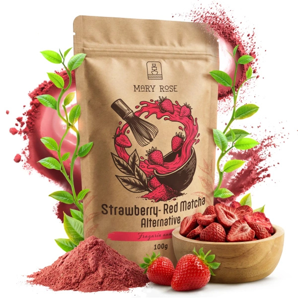 Mary Rose – Red Matcha Alternative – Erdbeere (Pulver) 100 g