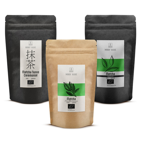 Set aus 3 japanischen Bio‑Matcha‑Tees: zeremoniell + Premium + kulinarisch