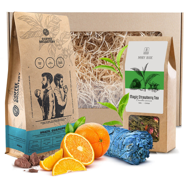 Geschenkset Bohnenkaffee Coffee Broastery + Tee + Weißer Salbei Weihrauch