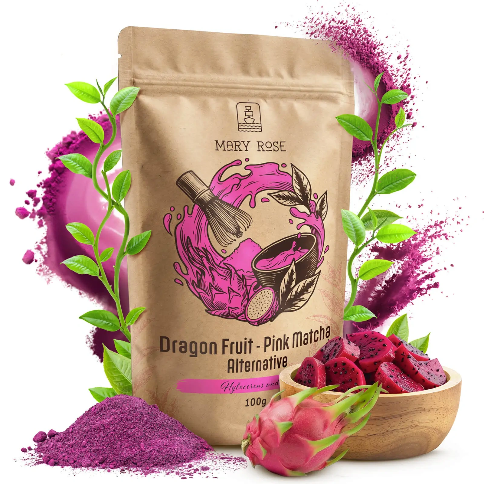 Mary Rose Pink Matcha Alternative Dragon Fruit