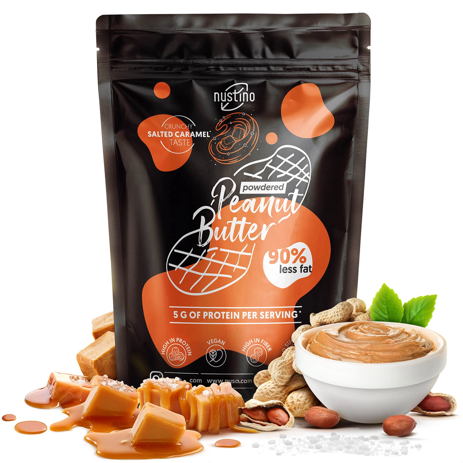Nustino Salty Caramel peanut butter powder