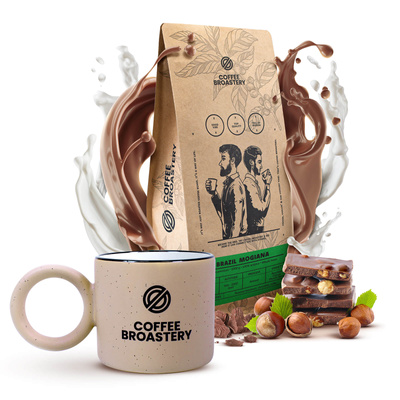 Bro Coffee Roastery Set: Brazil Mogiana Kaffee + Becher
