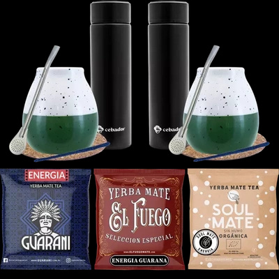 Yerba Mate Starterkit Thermoskanne 3x50g für Paare