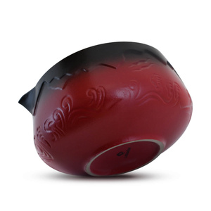 Matchawan – Keramisches Schälchen für Matcha mit Ausguss – Mountain (rot)