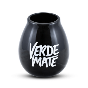 Verde Mate schwarzes Kalebassen-Set + Bombilla