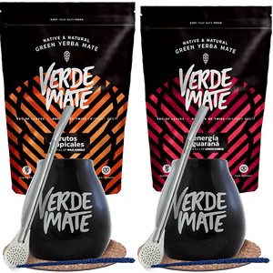 Set Yerba Mate Bombilla Mate Becher für zwei Personen 1kg