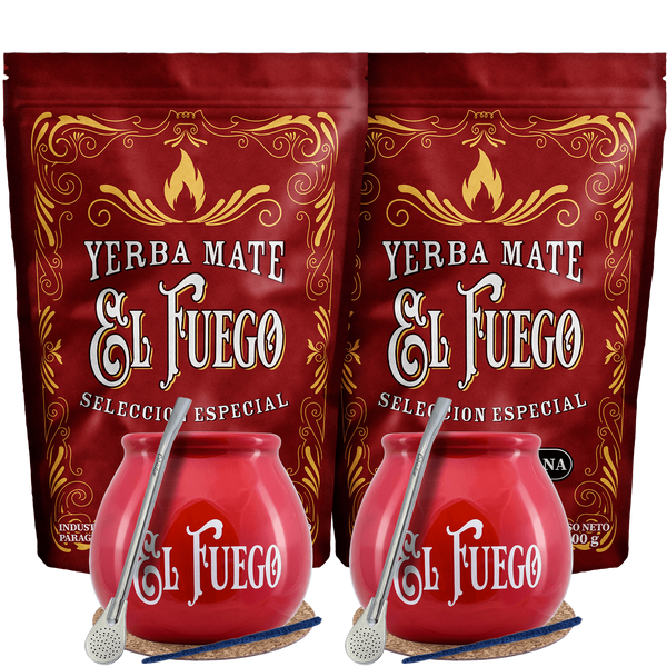 Yerba Mate El Fuego für zwei Bombilla POWER eingestellt