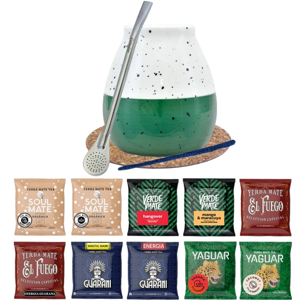 Mate Tee Set 10x50g Kalebasse + Bombilla