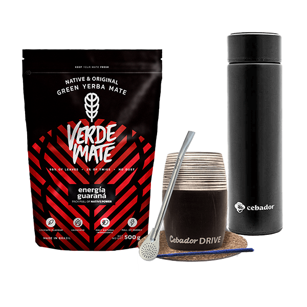 Set Yerba Verde Mate 500g 0,5kg Mate Becher Drive