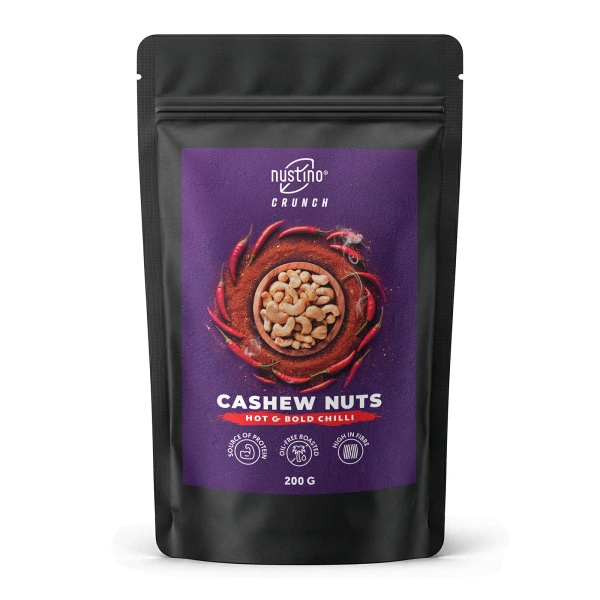 Nustino Crunch – Geröstete Cashewkerne – Hot & Bold Chilli 200 g